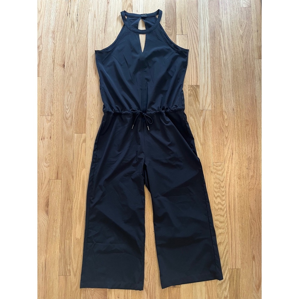 Freedom Trail by Kyodan Black Sleeveless Wide Leg Halter Jumpsuit Medium